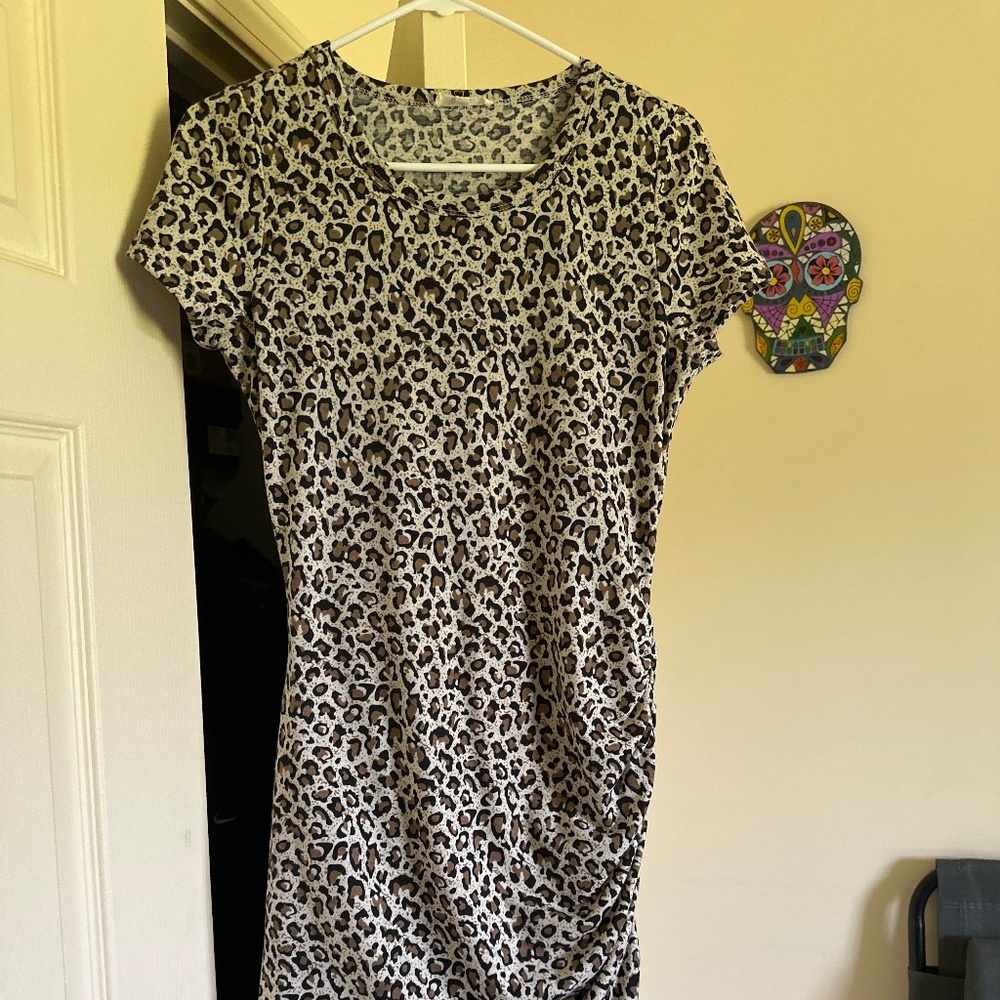 Cheetah print boutique body con dress